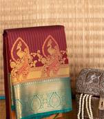 Maroon semi silk saree