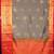 Grey and red semi silk saree