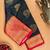 Black and red traditioanl semi silk saree