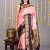 Pastel pink brocade silk saree