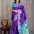 Indigo purple silk saree