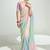 Organza tissue multi colour sequins embroidery handwork engagement wear saree