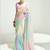 Organza tissue multi colour sequins embroidery handwork engagement wear saree