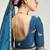 Organza tissue morpeach and purple sequins embroidery handwork engagement wear saree