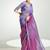 Lavender and magenta organza tissue sequins embroidery handwork wedding wear saree