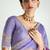 Lavender and magenta organza tissue sequins embroidery handwork wedding wear saree
