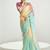 Multi colour organza tissue sequins embroidery handwork wedding wear saree