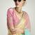 Multi colour organza tissue sequins embroidery handwork wedding wear saree