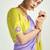 Lavender and yellow organza tissue sequins embroidery handwork wedding wear saree