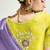 Lavender and yellow organza tissue sequins embroidery handwork wedding wear saree