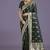 Dark green with gold bordar banarasi zari woven satin saree