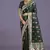 Dark green banarasi zari woven satin saree