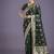 Dark green with gold bordar banarasi zari woven satin saree