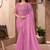 Chiffon silk party wear saree pink color with embroidery work