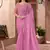 Chiffon silk pink color saree with embroidery work
