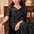 Chiffon silk party wear saree black color with embroidery work