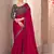 Chiffon silk raspberry color saree with embroidery work