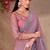 Mauve pink georgette embroidered border work function wear saree with blouse