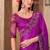 Chiffon silk party wear saree magenta purple color with embroidery work