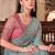 Chiffon simmer silk party wear saree sky blue color with embroidery work