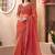 Tissue silk party wear saree rust color with embroidery work