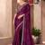 Satin chiffon party wear saree burgundy color with embroidery work