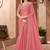 Peach georgette embroidered border work party wear saree with blouse