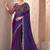 Chifoon silk party wear saree violet color with embroidery work