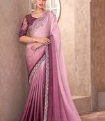 Chifoon silk party wear saree multi color with embroidery work