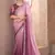 Chifoon pink & plum color shaded saree with embroidery work