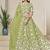 Light Olive Embroidered Crush Organza Lehenga Choli