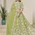 Light Olive Embroidered Crush Organza Lehenga Choli