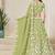 Light Olive Embroidered Crush Organza Lehenga Choli