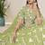 Light Olive Embroidered Crush Organza Lehenga Choli
