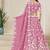 Rose Pink Embroidered Crush Organza Lehenga Choli