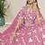 Rose Pink Embroidered Crush Organza Lehenga Choli