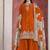 Chinon silk orange embroidered palazzo readymade salwar suit-Full Stitched free size