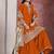 Chinon silk orange embroidered palazzo readymade salwar suit-Full Stitched free size