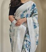 Sky Blue Pure  Organza Saree
