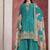 Chinon silk light sea green embroidered palazzo readymade salwar suit-Full Stitched free size