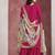 Chinon silk rani pink embroidered palazzo readymade salwar suit-Full Stitched free size