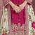 Chinon silk rani pink embroidered palazzo readymade salwar suit-Full Stitched free size