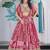 Fascinating Pink Digital Printed with Dori & Zari embroidery Chinnon Silk Fabric Indain Designer Lattest Design Lehenga