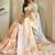 Light Peach Pure  Organza Saree