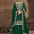 Vichitra silk embroidered dark green readymade suit