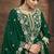Vichitra silk embroidered dark green readymade suit
