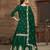 Vichitra silk embroidered dark green readymade suit