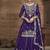 Vichitra silk embroidered purple readymade suit