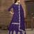 Vichitra silk embroidered purple readymade suit