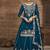 Vichitra silk embroidered teal readymade suit